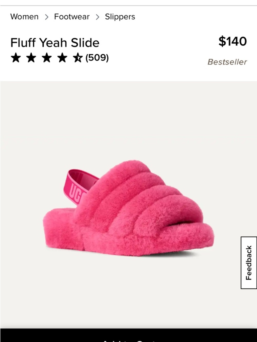 UGG Fluff Yeah Slide in Hot Pink